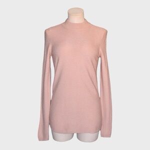 Vero Moda Blush Pink Ribbed Mock Neck Sweater